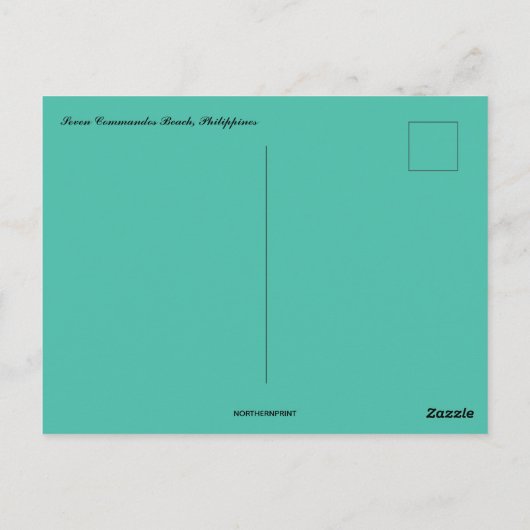 Seven Commandos Beach Filipijnen Briefkaart (Achterkant)