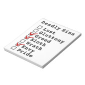Seven Deadly Sins Checklist (0011010) Notitieblok (Linkerzijde)