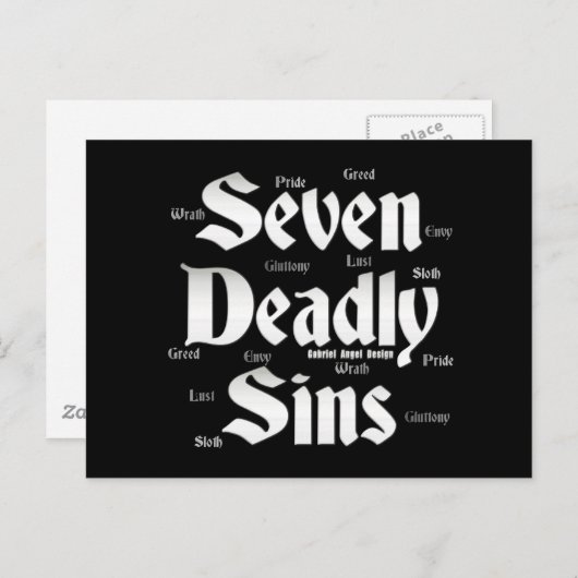 Seven Deadly Sins Logo Briefkaart (Voorkant / Achterkant)