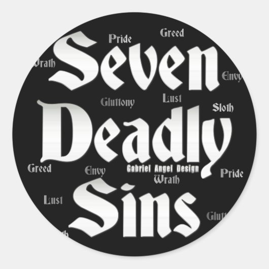 Seven Deadly Sins Logo Ronde Sticker (Voorkant)