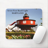 Seven Foot Knoll Light, Maryland Mousepad Muismat (Met muis)