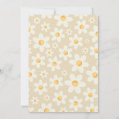 Seven Groovy Retro Daisy Photo Birthday Invitation Notitiekaartje (Achterkant)