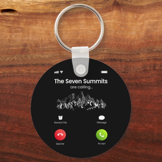 Seven Highest Summits Are Calling Funny Climbing H Sleutelhanger (Voorkant)