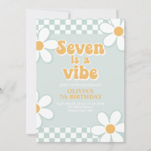 Seven is a Vibe Retro Check Mint Kaart
