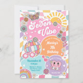 Seven is a Vibe Retro Preppy Varsity Verjaardag Kaart (Voorkant)