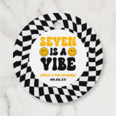 Seven Is A Vibe Retro Seventh 7th Birthday Party Bedankjes Labels (Achterkant)