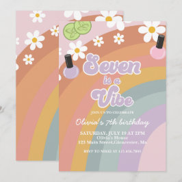 Seven is a vibe Spa Regenboog 7e verjaardag Kaart