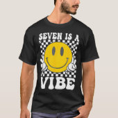 Seven is een vibe 7e verjaardag Groovy Boys Meisje T-shirt (Voorkant)