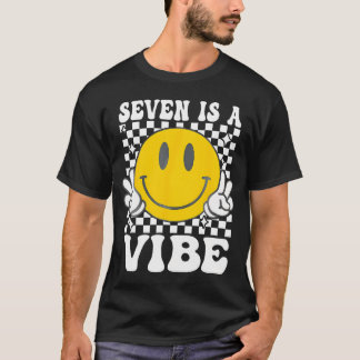 Seven is een vibe 7e verjaardag Groovy Boys Meisje T-shirt