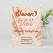 Seven is een Vibe Boho Sunshine 7e verjaardag Kaart (Staand voorkant)