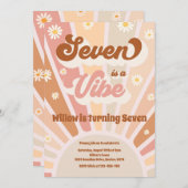 Seven is een Vibe Boho Sunshine 7e verjaardag Kaart (Voorkant / Achterkant)