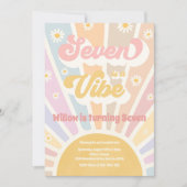 Seven is een Vibe Boho Sunshine 7e verjaardag Kaart (Voorkant)