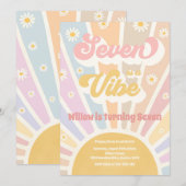 Seven is een Vibe Boho Sunshine 7e verjaardag Kaart (Voorkant / Achterkant)