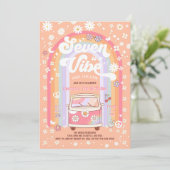 SEVEN is een Vibe Groovy Van Hippie 7e verjaardag Kaart (Staand voorkant)