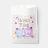 Seven is een vibe preppy patch 7e verjaardagsfeest bedankzakje (Voorkant)