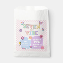 Seven is een vibe preppy patch 7e verjaardagsfeest bedankzakje