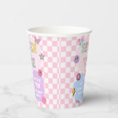 Seven is een vibe preppy patch 7e verjaardagsfeest papieren bekers (Rechts)