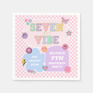 Seven is een vibe preppy patch 7e verjaardagsfeest servet