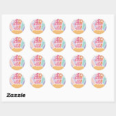 Seven is een Vibe Retro Sunshine Rainbow Daisy Ronde Sticker (Vel)