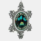 Seven Mile Beach Grand Cayman Island Tin Sneeuwvlok Ornament (Links)