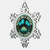 Seven Mile Beach Grand Cayman Island Tin Sneeuwvlok Ornament (Rechts)