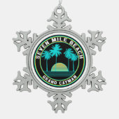 Seven Mile Beach Grand Cayman Island Tin Sneeuwvlok Ornament (Voorkant)
