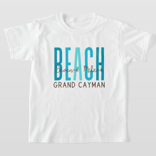 Seven Mile Beach Grand Cayman (Oceaan) T-shirt (Laagn)
