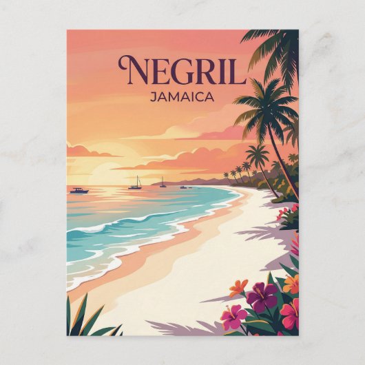 Seven Mile Beach Jamaica Briefkaart (Voorkant)