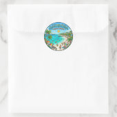 Seven Mile Beach Kaaimaneilanden Ronde Sticker (Tas)