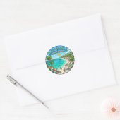 Seven Mile Beach Kaaimaneilanden Ronde Sticker (Envelop)
