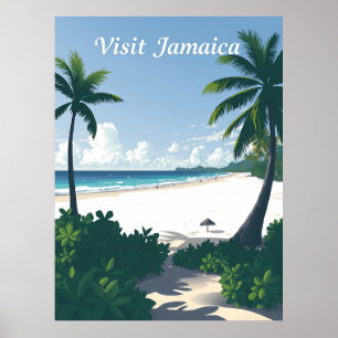 Seven Mile Beach, Negril, Jamaica Vintage Poster