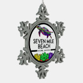 Seven Mile Beach Negril Jamaica Zee Turtle Tin Sneeuwvlok Ornament (Links)