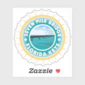Seven Mile Bridge Florida Keys Illustratie Sticker (Vel)