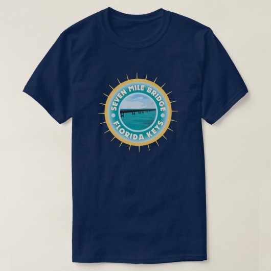 Seven Mile Bridge Florida Keys op Dark Color T-shirt (Design voorkant)