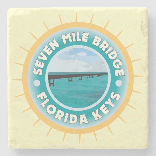 Seven Mile Bridge Florida Keys Stenen Onderzetter (Voorkant)