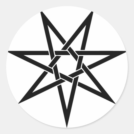 Seven Pointed Star Ronde Sticker (Voorkant)