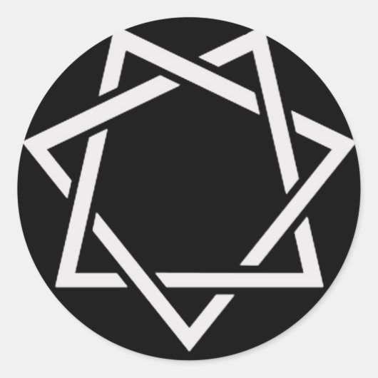 Seven Pointed Star Ronde Sticker (Voorkant)