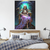 Seven Potenties Santa Muerte Canvas Afdruk (Insitu (Slaapkamer))