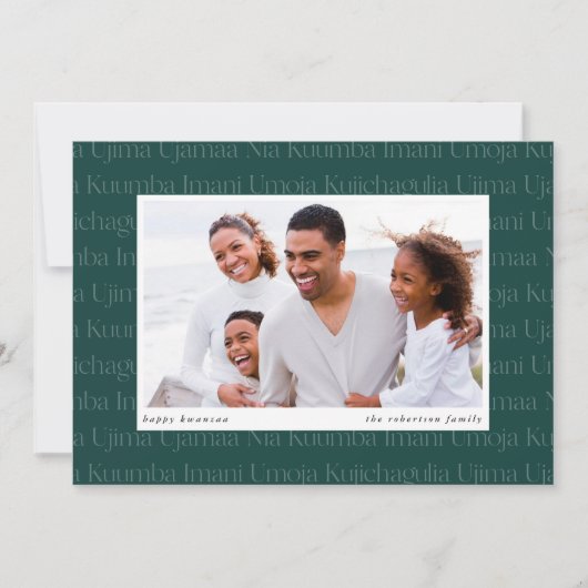Seven Principles Horizontal Photo Kwanzaa Feestdagenkaart (Voorkant)