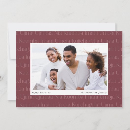 Seven Principles Horizontal Photo Kwanzaa Feestdagenkaart (Voorkant)