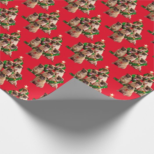 Seven Pugs-a-Posing Cadeaupapier (Hoek)