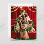 Seven Pugs-a-Posing Uitnodiging Briefkaart (Voorkant / Achterkant)