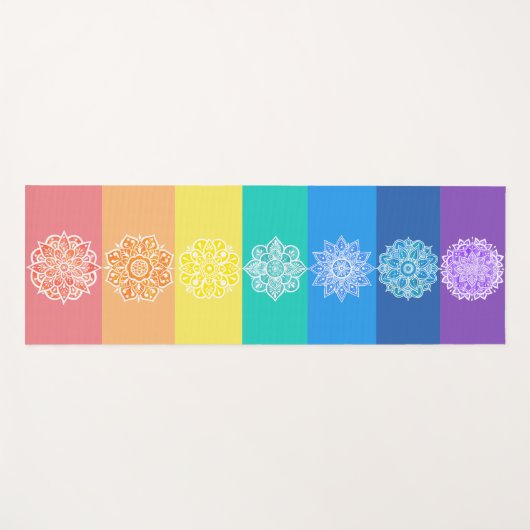 Seven Rainbow Chakras Mandalas Yogamat (Voorkant (horizontaal))