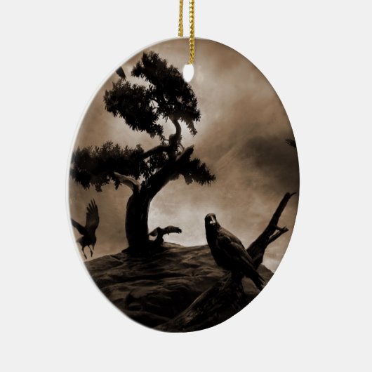 Seven Ravens Keramisch Ornament (Rechts)