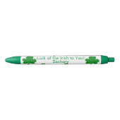 Seven Shamrocks Lucky Irish PERSONALISEREN NAAM Blauwe Inkt Pen (Voorkant)