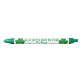 Seven Shamrocks Lucky Irish PERSONALISEREN NAAM Blauwe Inkt Pen