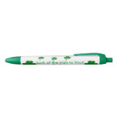 Seven Shamrocks Lucky Irish PERSONALISEREN NAAM Blauwe Inkt Pen (Bovenkant)