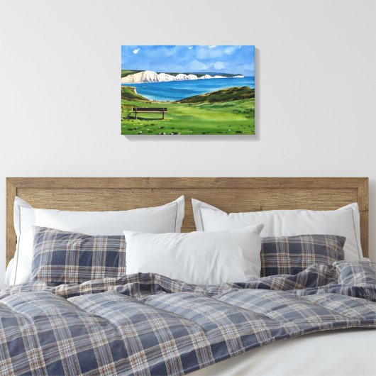 Seven Sisters Cliffs Canvas Afdruk (Insitu (Slaapkamer))