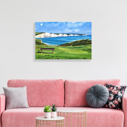 Seven Sisters Cliffs Canvas Afdruk (Insitu (Woonkamer))