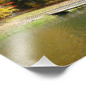 Seven Springs Fall Bridge III Herfstlandschap Foto Afdruk (Hoek)